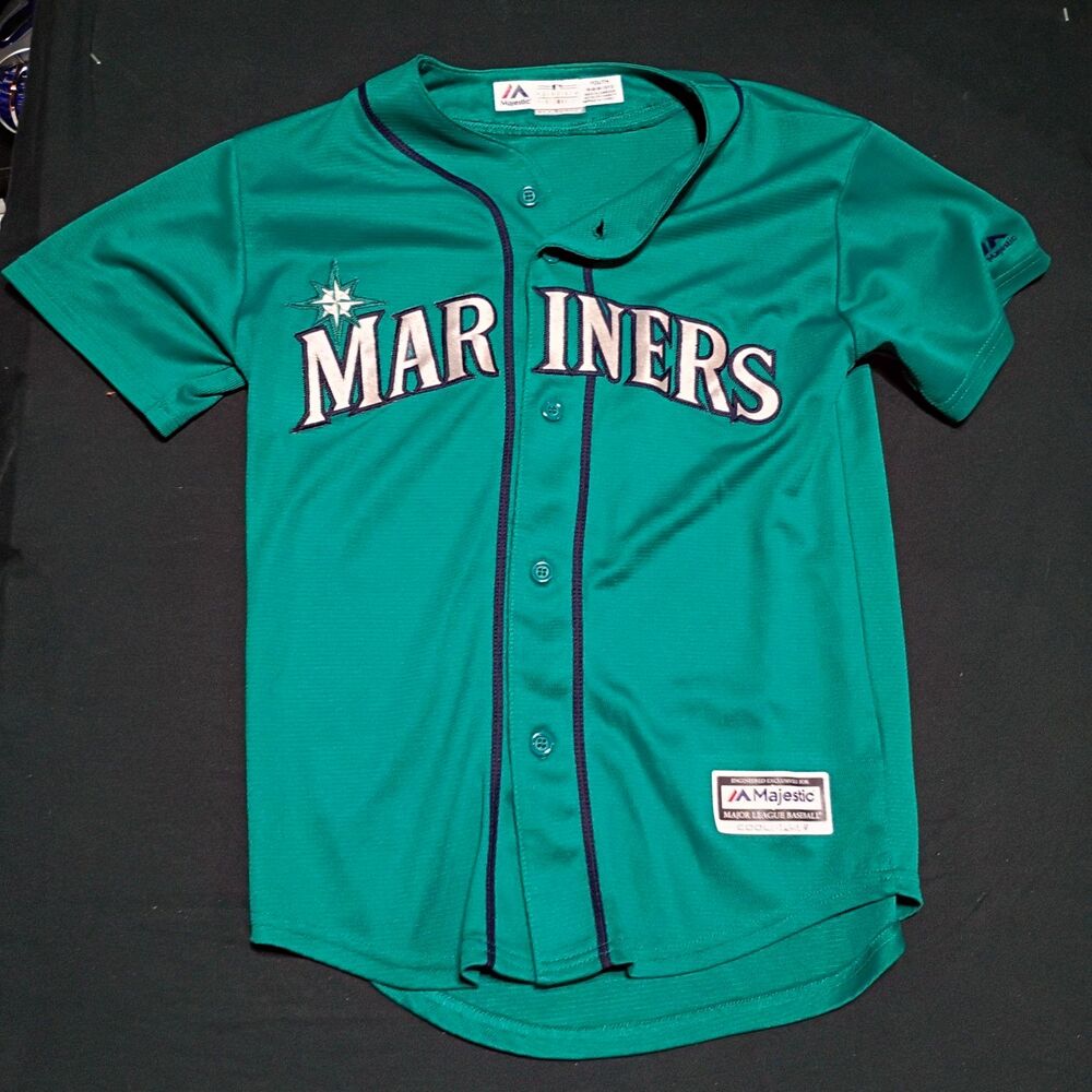Majestic Seattle Mariners Robinson Cano #22 MLB Baseball Jersey Youth M Green